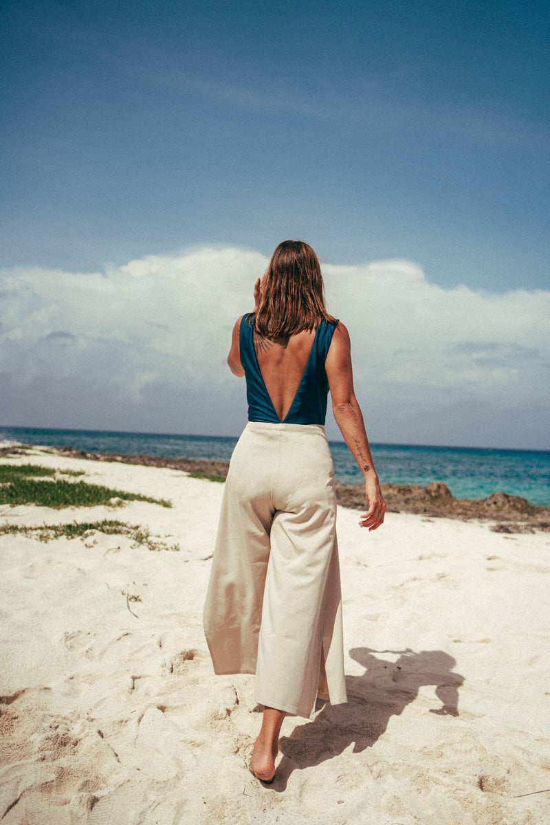 Pantalón Culotte Champaña